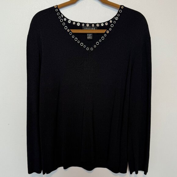 Spenser Jeremy Black V-neck Sweater Size 1X - Picture 1 of 5